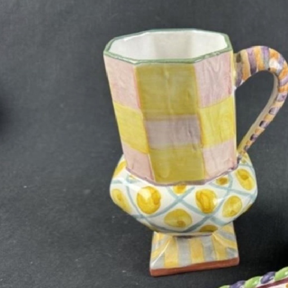 MacKenzie-Childs Lg. Taylor handled pedestal mug, Rare, Hard to find - Picture 3 of 3